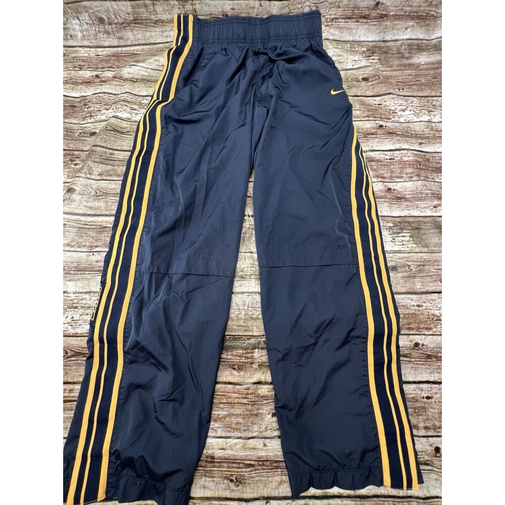 Vintage Nike Tear-Away Track Lined Pants Mens Large Baggy Navy Gold Basketball